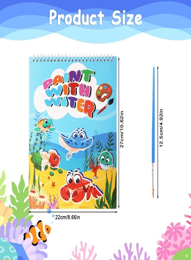 PATPAT® Cartoon DIY Water Coloring Book for Age 3+, 16 Sheet Fun Animal World Pre-Outlined Drawing Book with Brush Pen & 7 Color Pigments, Kids Painting Art Craft Set for Early Learning, Creativity - Image 3